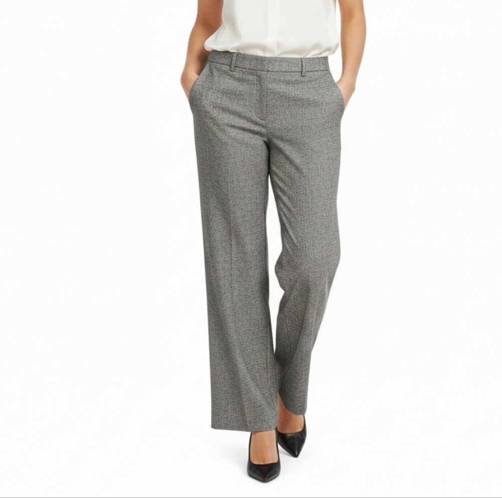 Jones New York Houndstooth Dress Pants Wool Blend Trousers Straight Leg Size 10